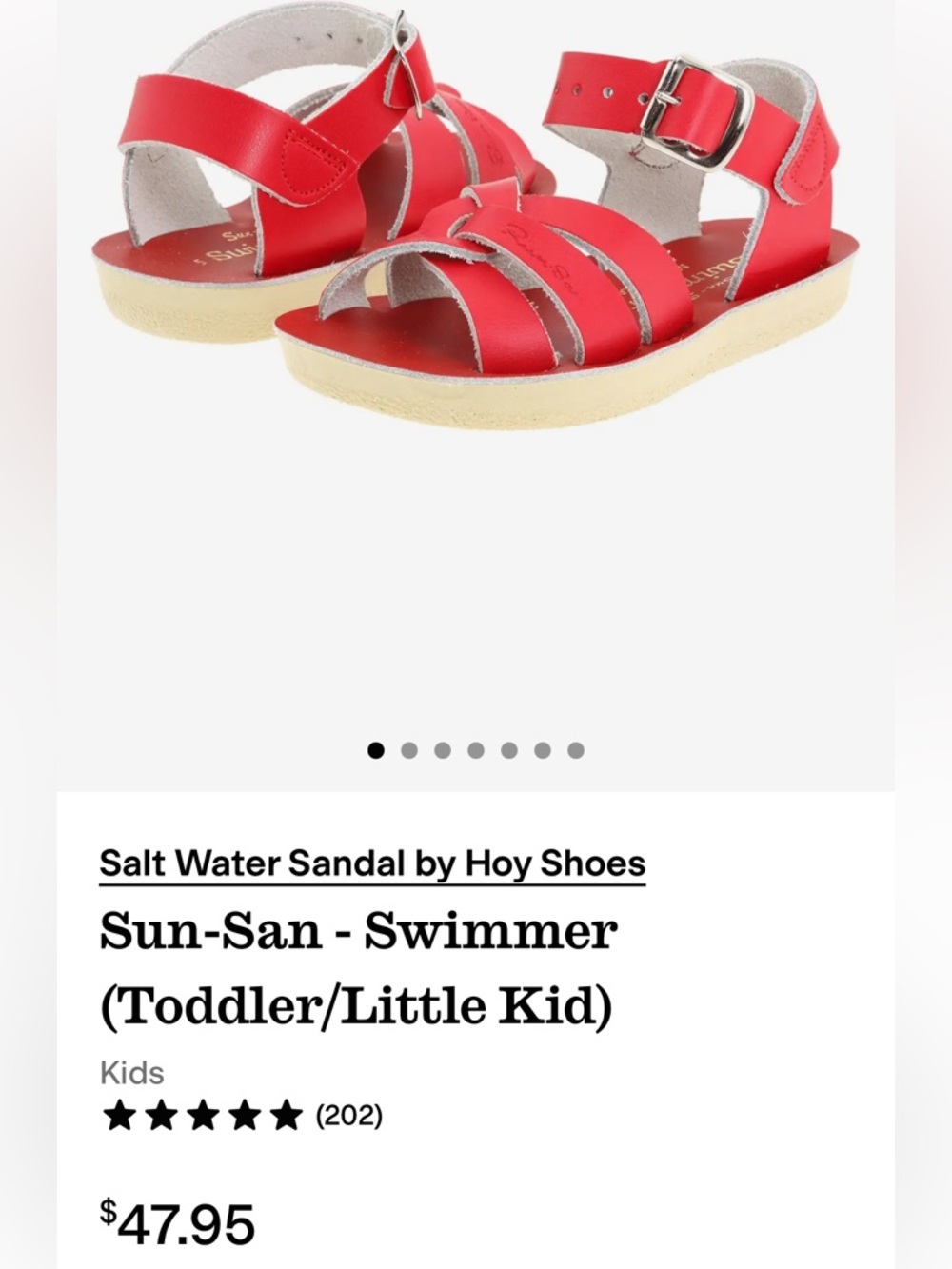 Salt Water Sandals by Hoy Toddlers Red Leather Strappy Sandal